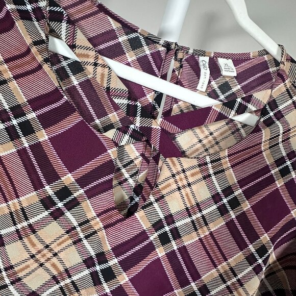 Hi-Lo Plaid Tunic Top - Picture 3 of 7